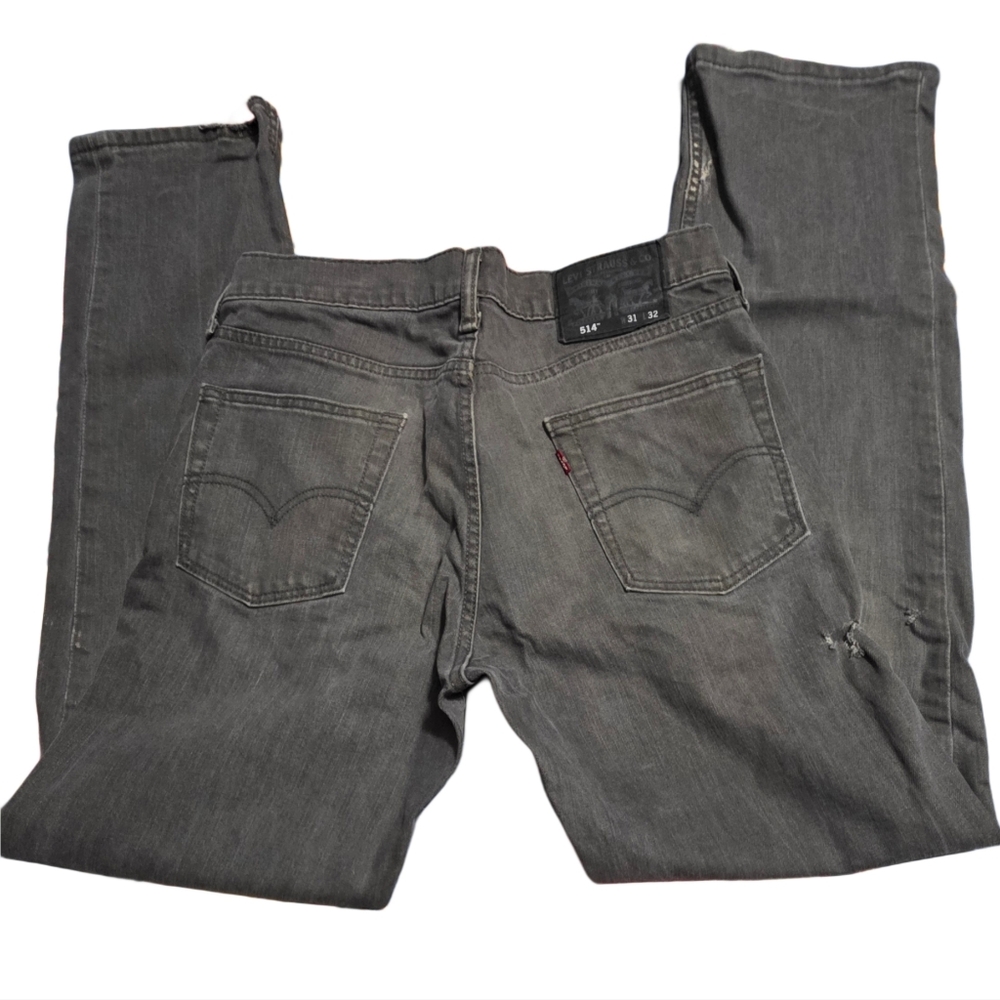Levi’s 514 Gray Distressed Jeans 31x32 – Broken In